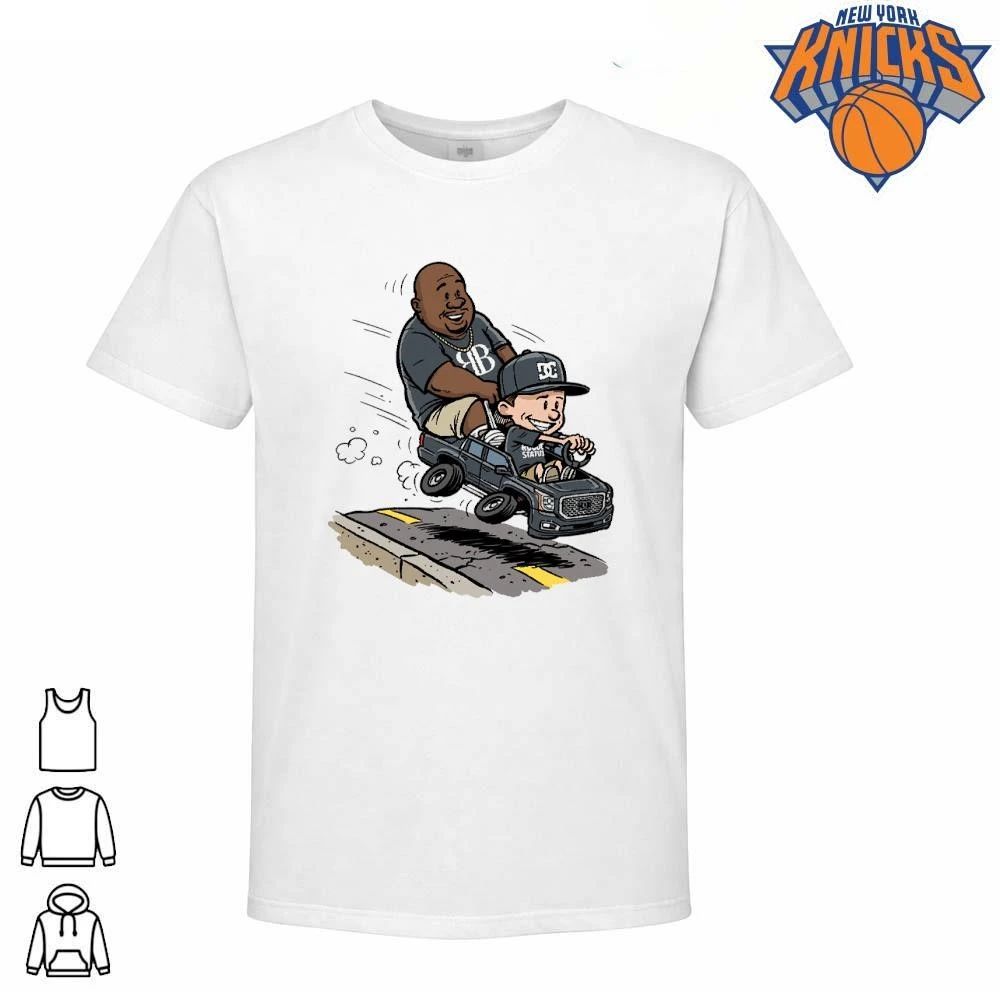 Big Boy and Friend Riding Toy Truck Cartoon Graphic Shirt