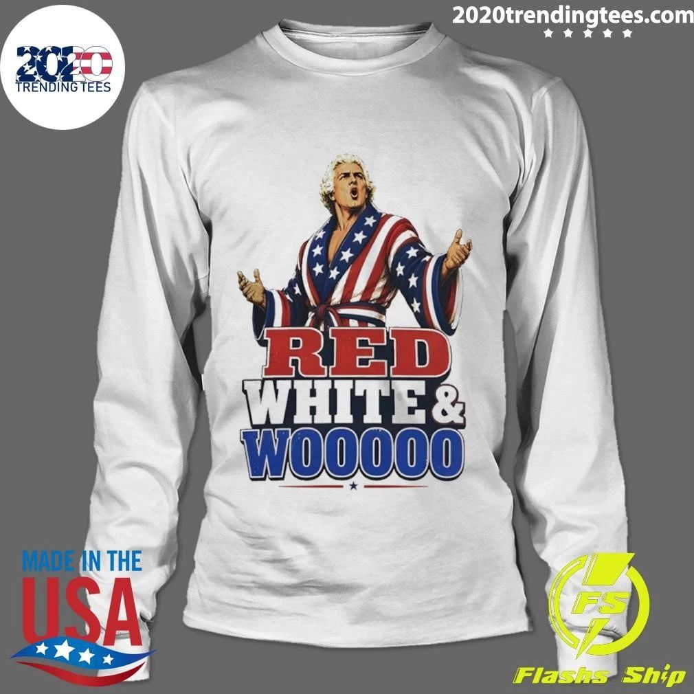 Ric Flair Wrestling Legend Red White And Woooo 4th Of July Usa 250 Shirt
