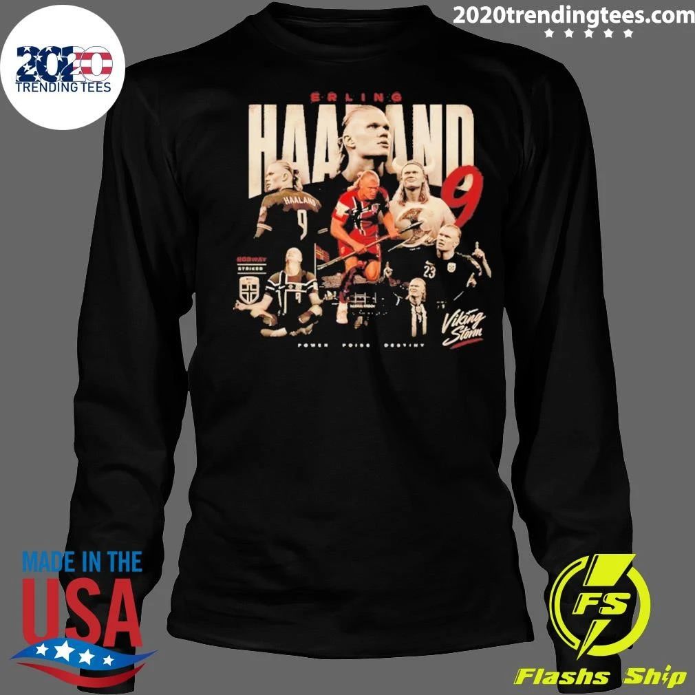 Erling Haaland Viking Storm Norway Soccer Striker Power Poise Destiny 2026 Vintage Shirt