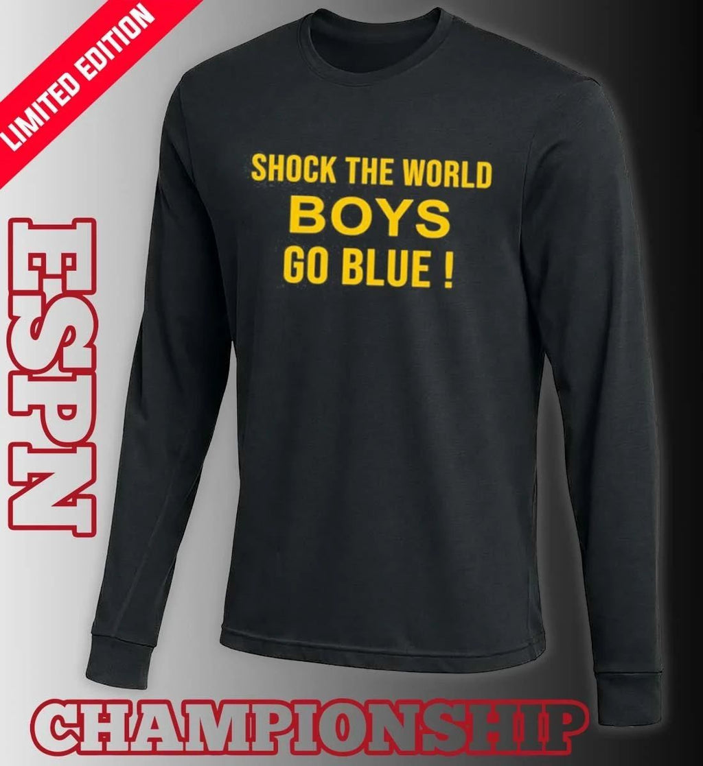Michigan Basketball Shock The World Boys Go Blue Shirt