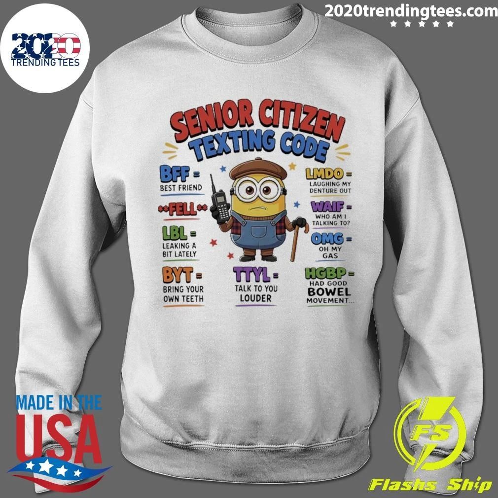 Senior Citizen Texting Code Minion Funny Shirt