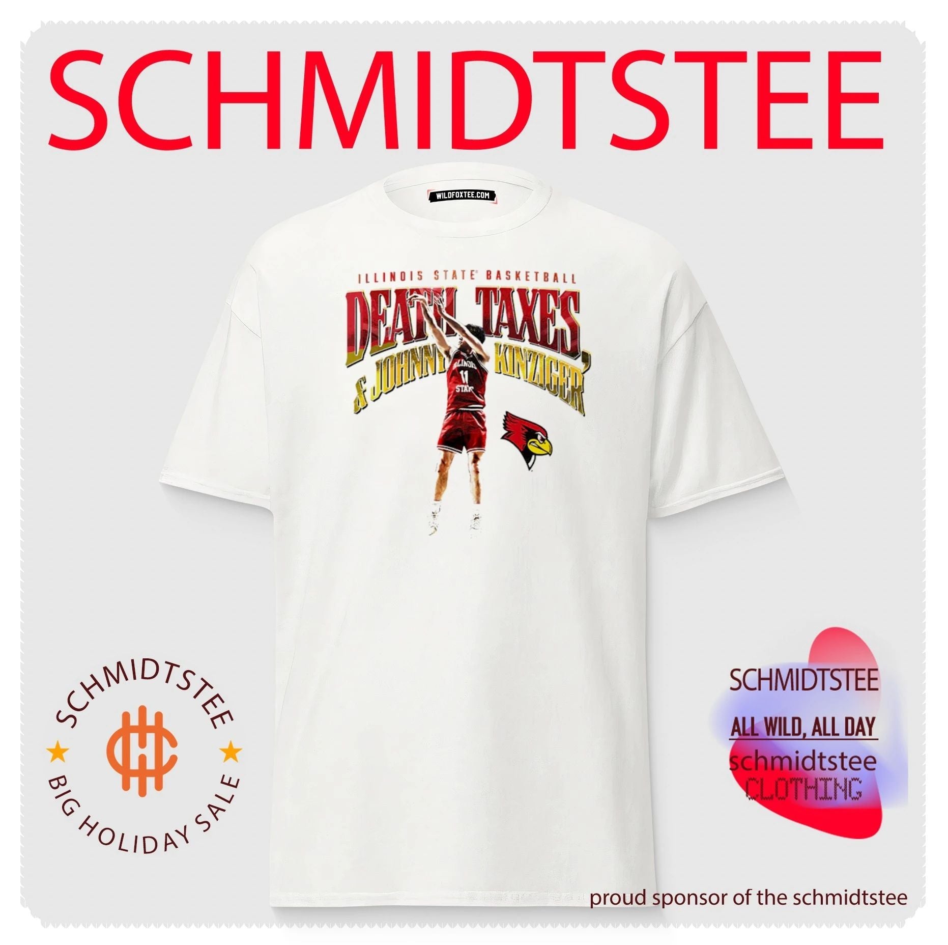 Death Taxes and Johnny Kinziger Illinois State Basketball shirt