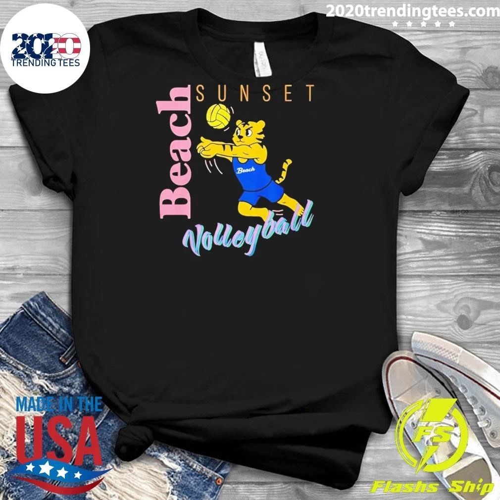 Jeff Cole Sunset Beach Volleyball Tiger Mascot Tee Shirt