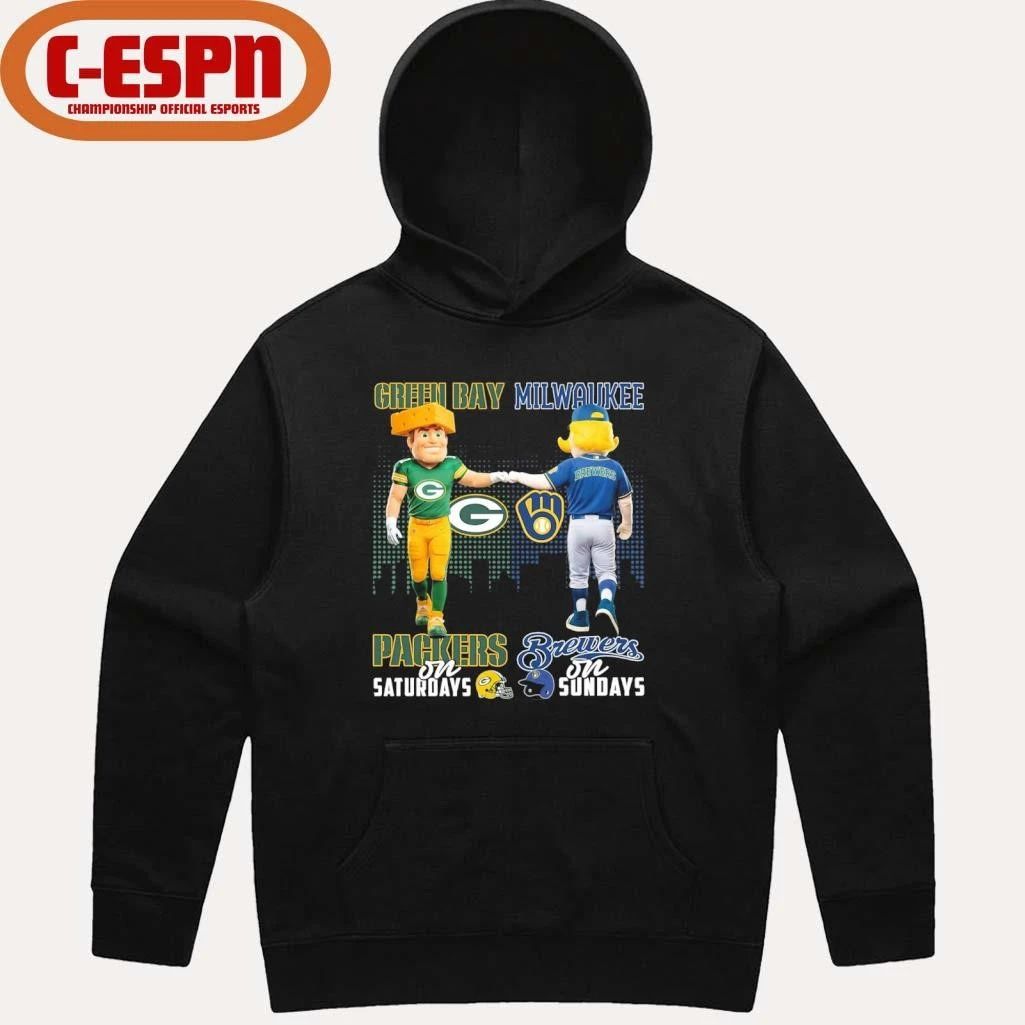 Mascot Green Bay Packers On Saturdays And Milwaukee Brewers On Sundays Shirt