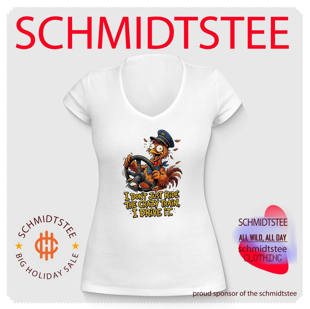 I don’t just ride the crazy train I drive it cartoon chicken shirt