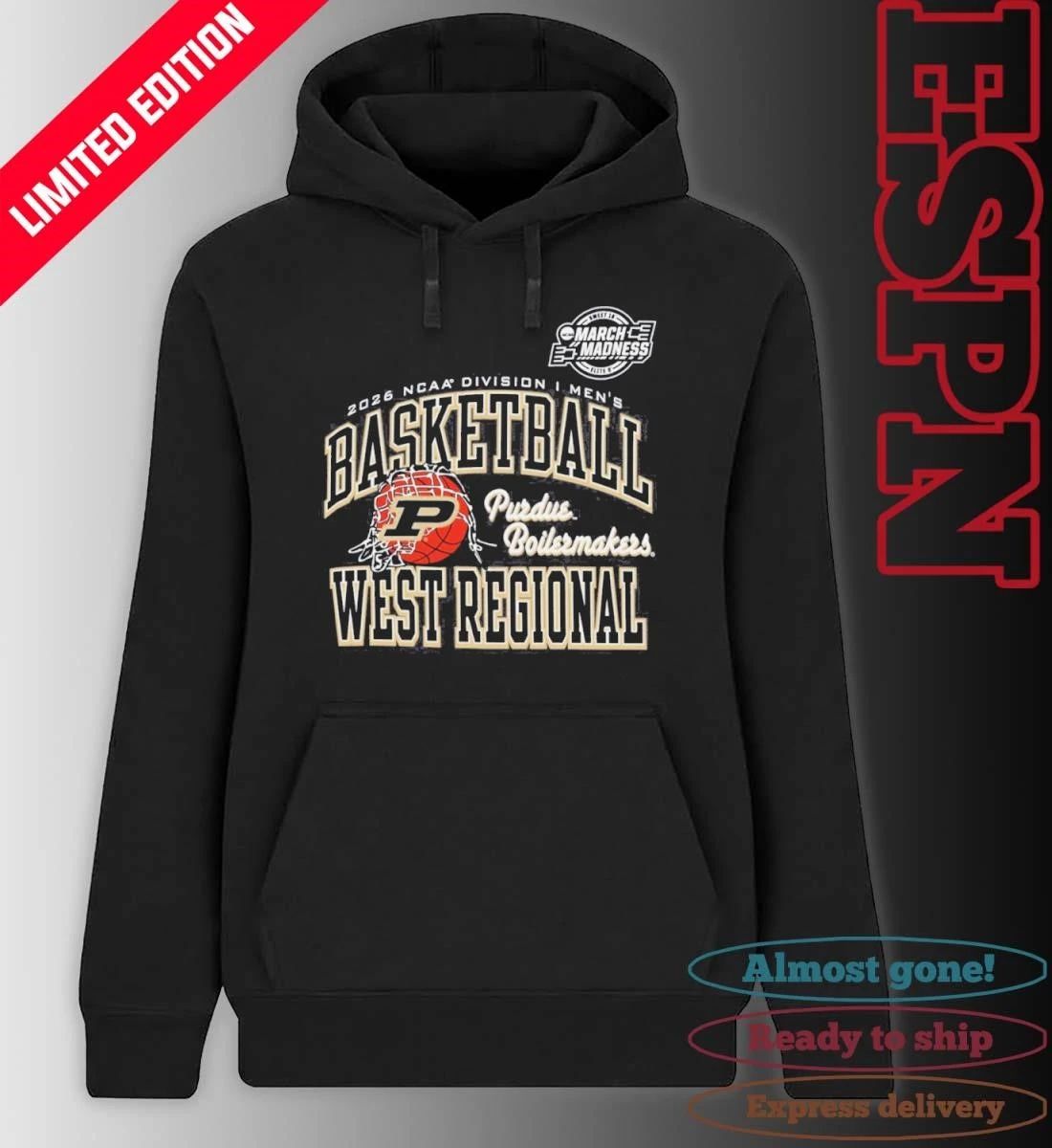 Purdue Boilermakers 2026 NCAA DI Men’s Basketball Sweet 16 – West Regional T-Shirt