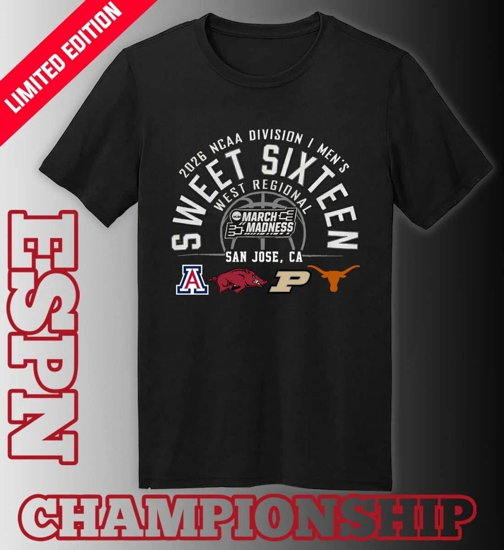 2026 NCAA DI Men’s Basketball Sweet 16 West Regional – San Jose, CA T-Shirt