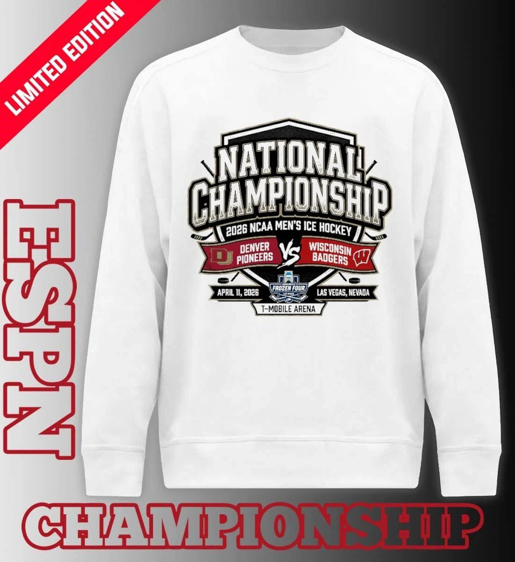 Denver Vs Wisconsin 2026 NCAA DI Men’s Ice Hockey National Championship Las Vegas T-Shirt