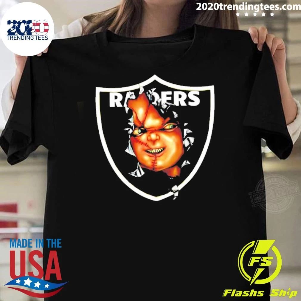 Brucedropemoff Wearing Raiders Chucky Doll Vintage Shirt