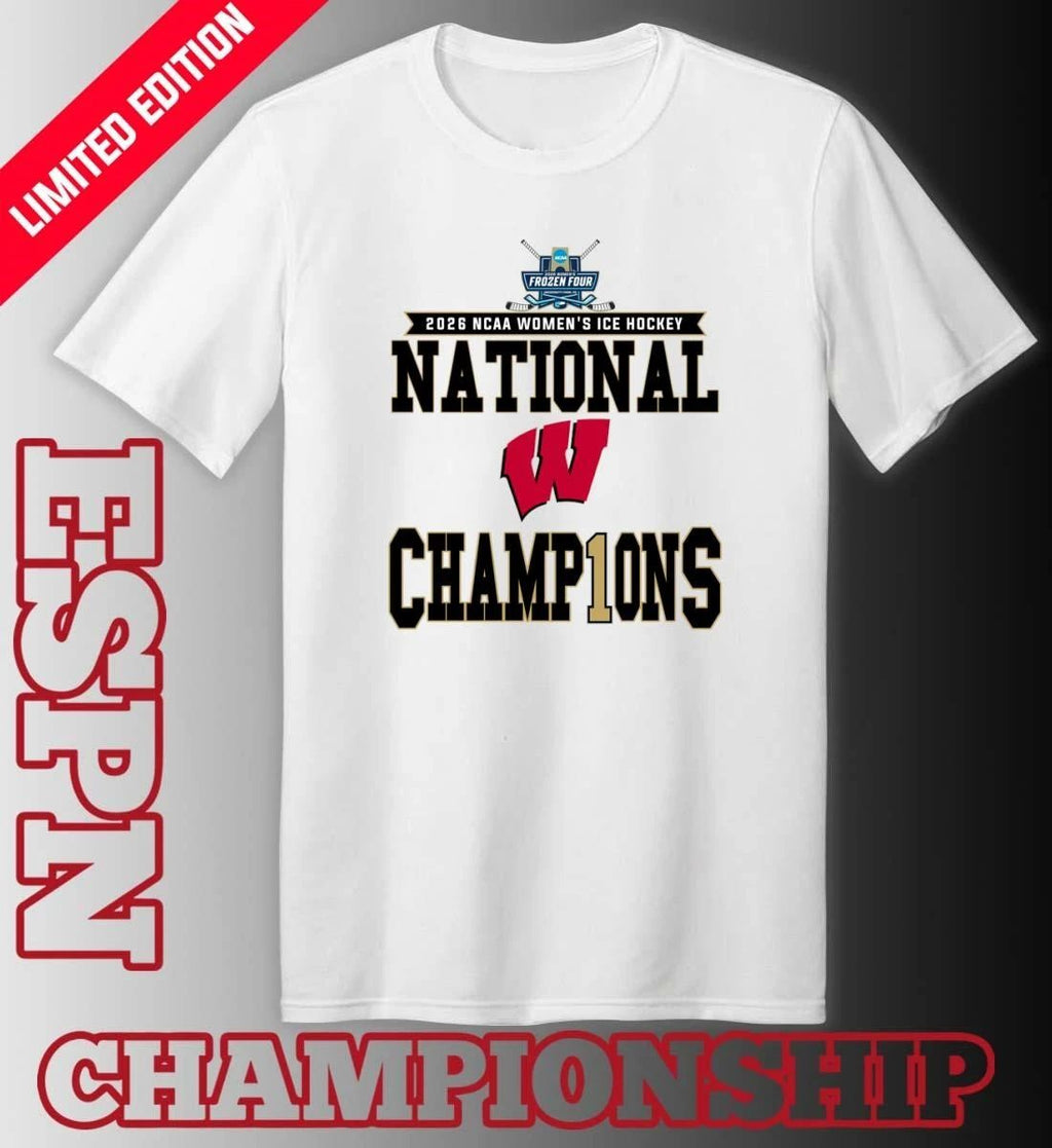 Wisconsin Badgers 2026 NCAA Women’s Ice Hockey National Champions Locker Room T-Shirt