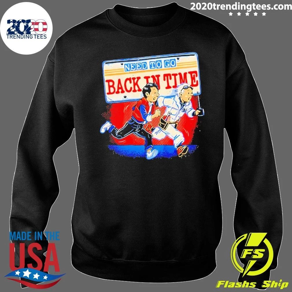 Need To Go Back In Time License Plate Time Travel Cartoon Shirt