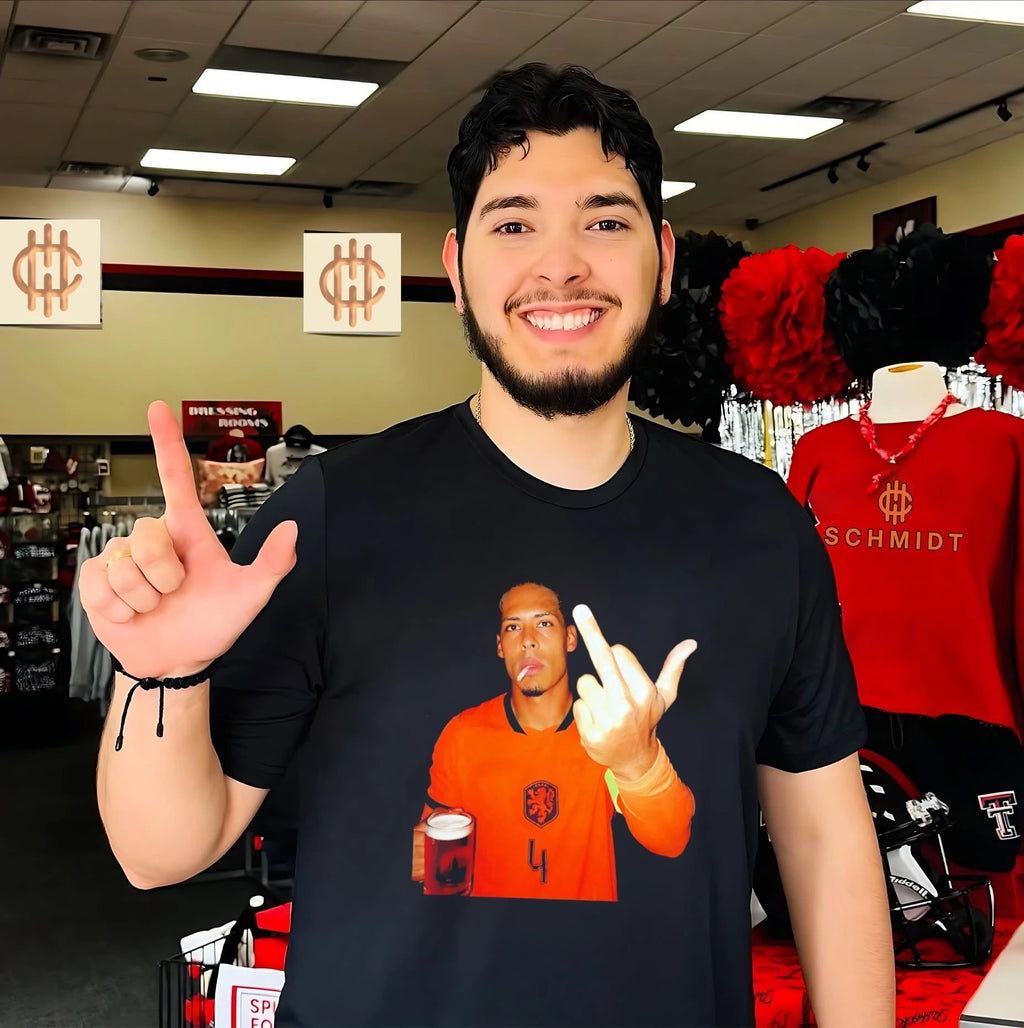 Virgil van Dijk Netherlands National Football Team middle finger shirt