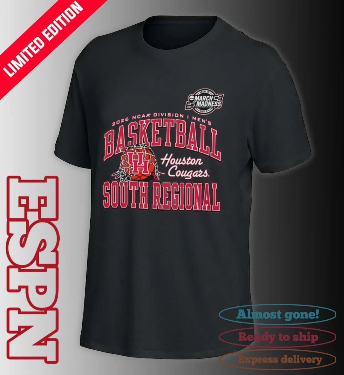 Houston Cougars 2026 NCAA DI Men’s Basketball Sweet 16 – South Regional T-Shirt