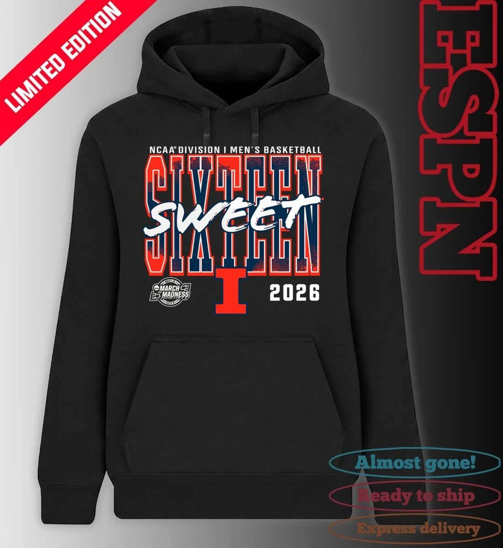 Illinois Fighting Illini 2026 NCAA Men’s Basketball Tournament March Madness Sweet 16 T-Shirt
