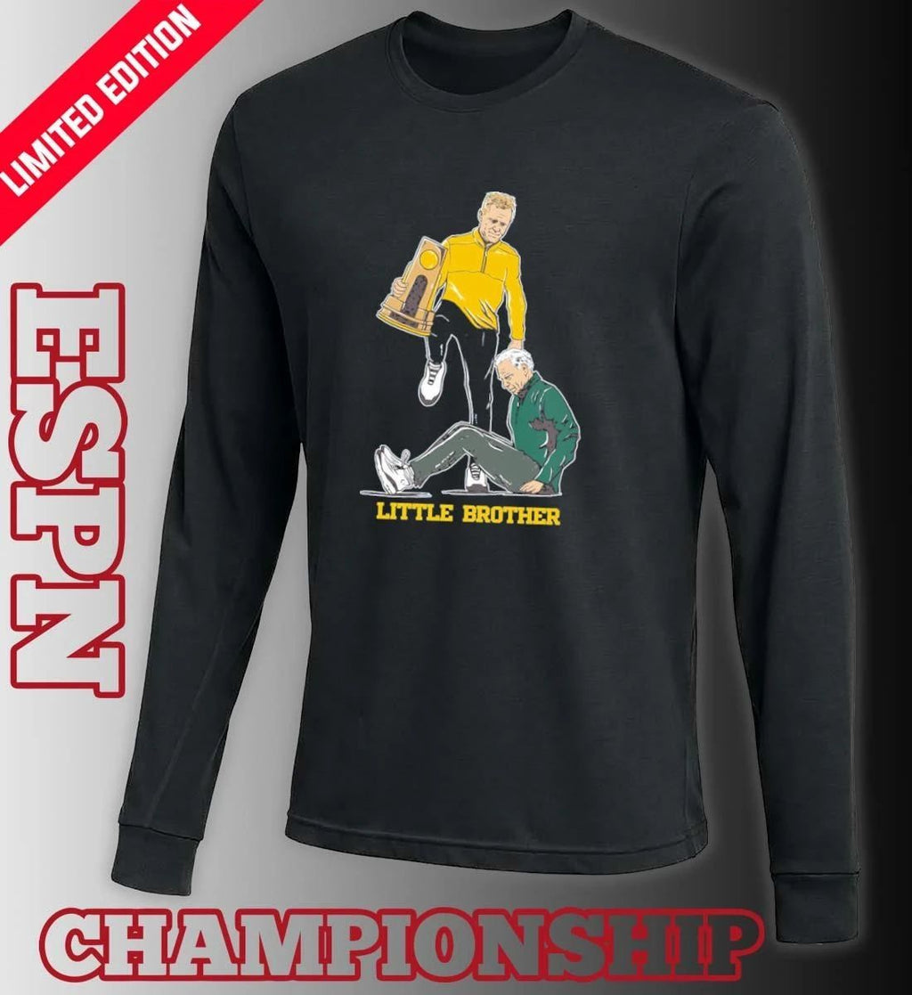 Michigan Wolverines Men’s Basketball 2026 National Champions Coach Step Over Little Brother T-Shirt