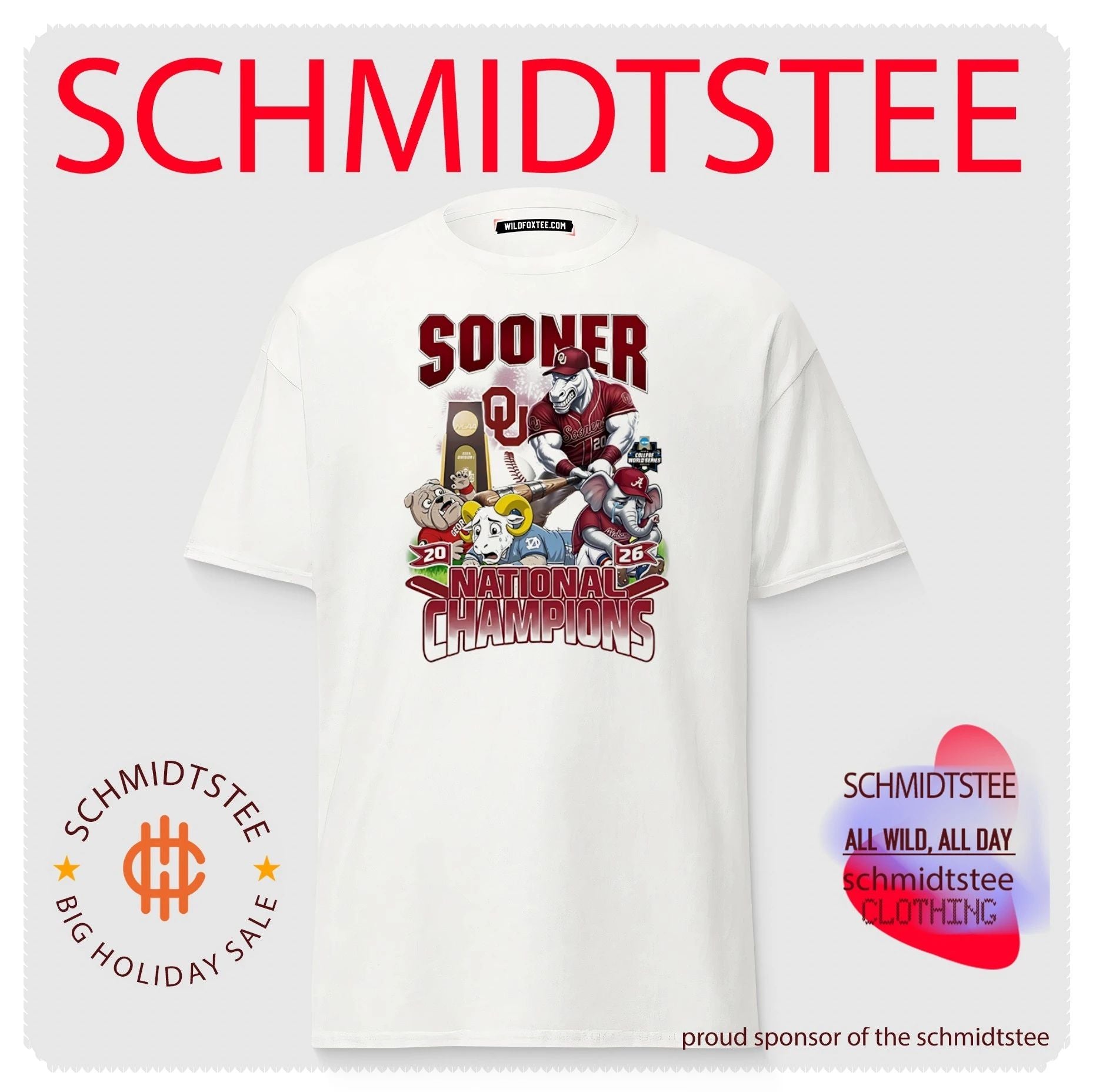 Oklahoma Sooners 2026 National Champions NCAA mascot shirt