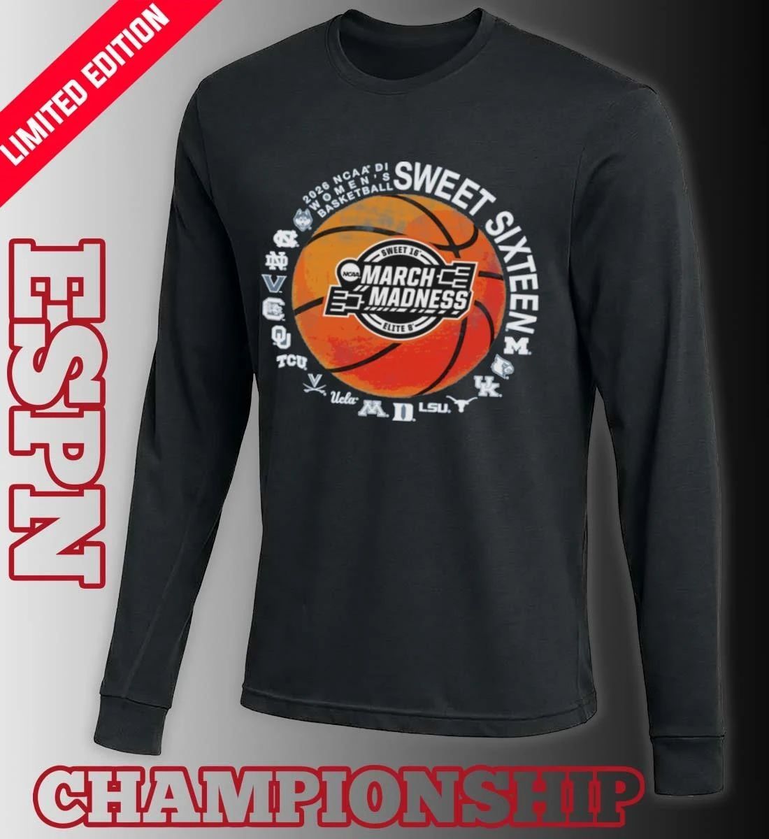 16 Teams 2026 NCAA DI Women’s Basketball Sweet Sixteen Shirt