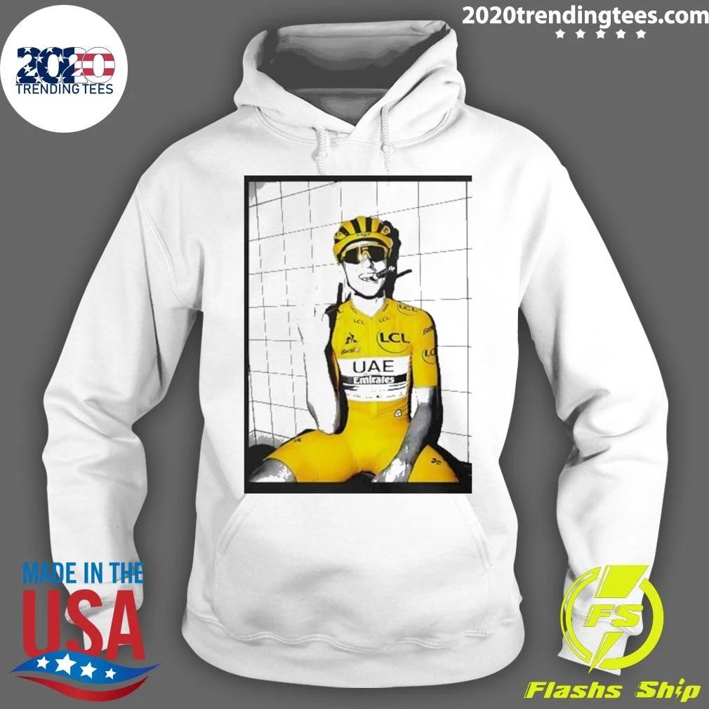 Tadej Pogacar Middle Finger And Smoking Shirt