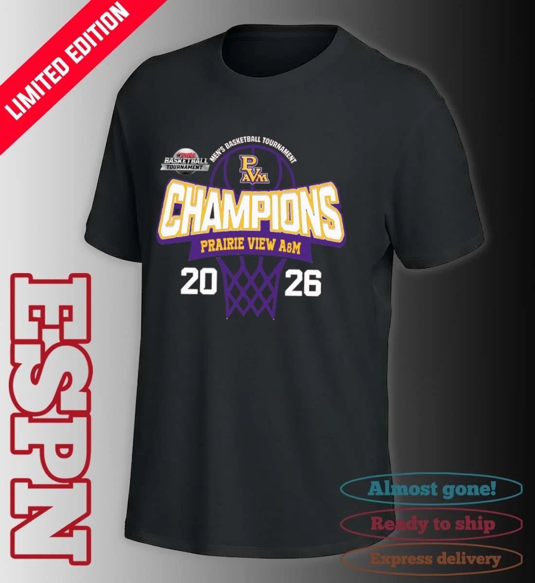 SWAC Men’s Basketball Tournament 2026 Champions Prairie View A&M Panthers T-Shirt