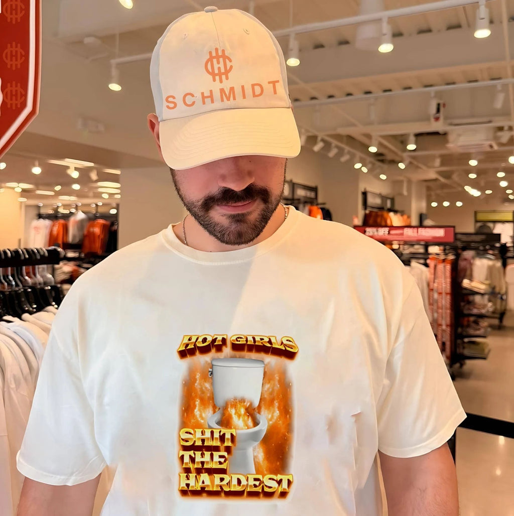 girls shit the hardest flaming toilet graphic shirt