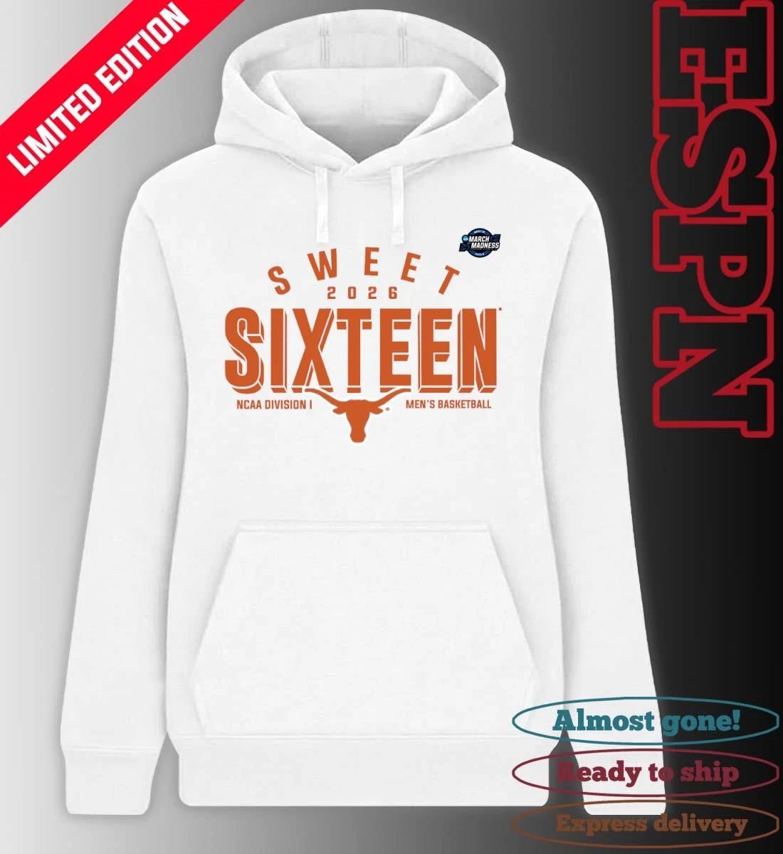 Sweet 16 Texas Longhorns 2026 NCAA Men’s Basketball T-Shirt