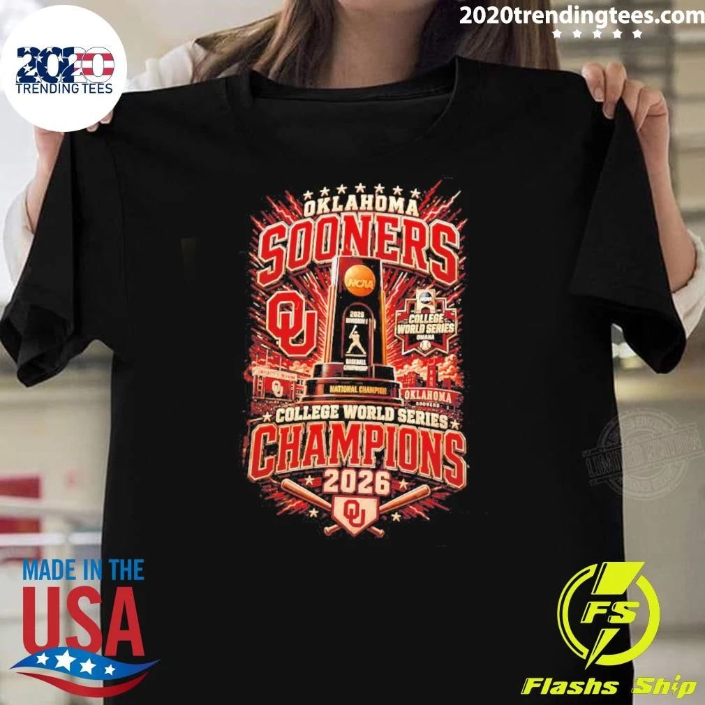 Oklahoma Sooners 2026 College World Series Champions Skyline Shirt