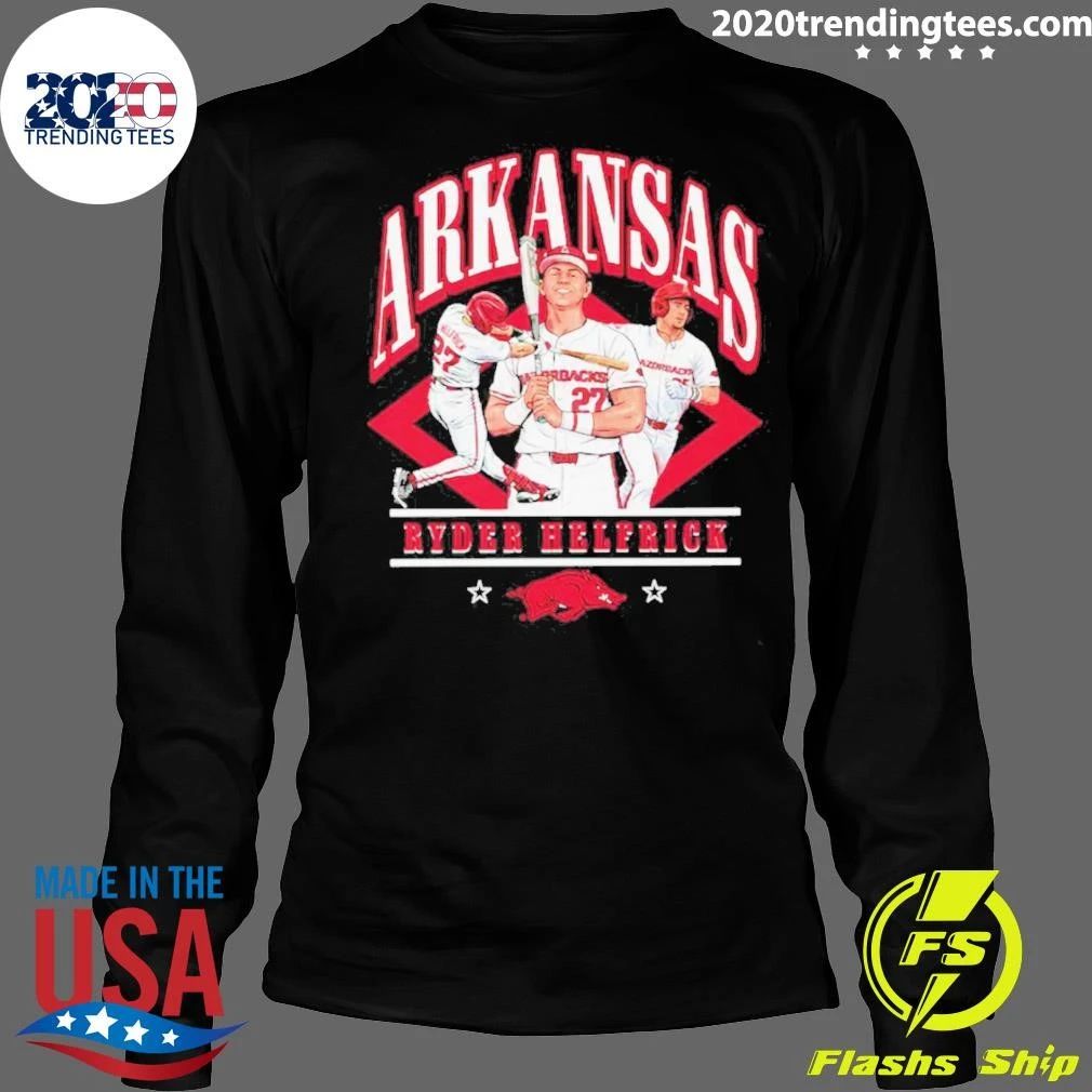 Ryder Helfrick Arkansas Razorbacks Baseball Shirt