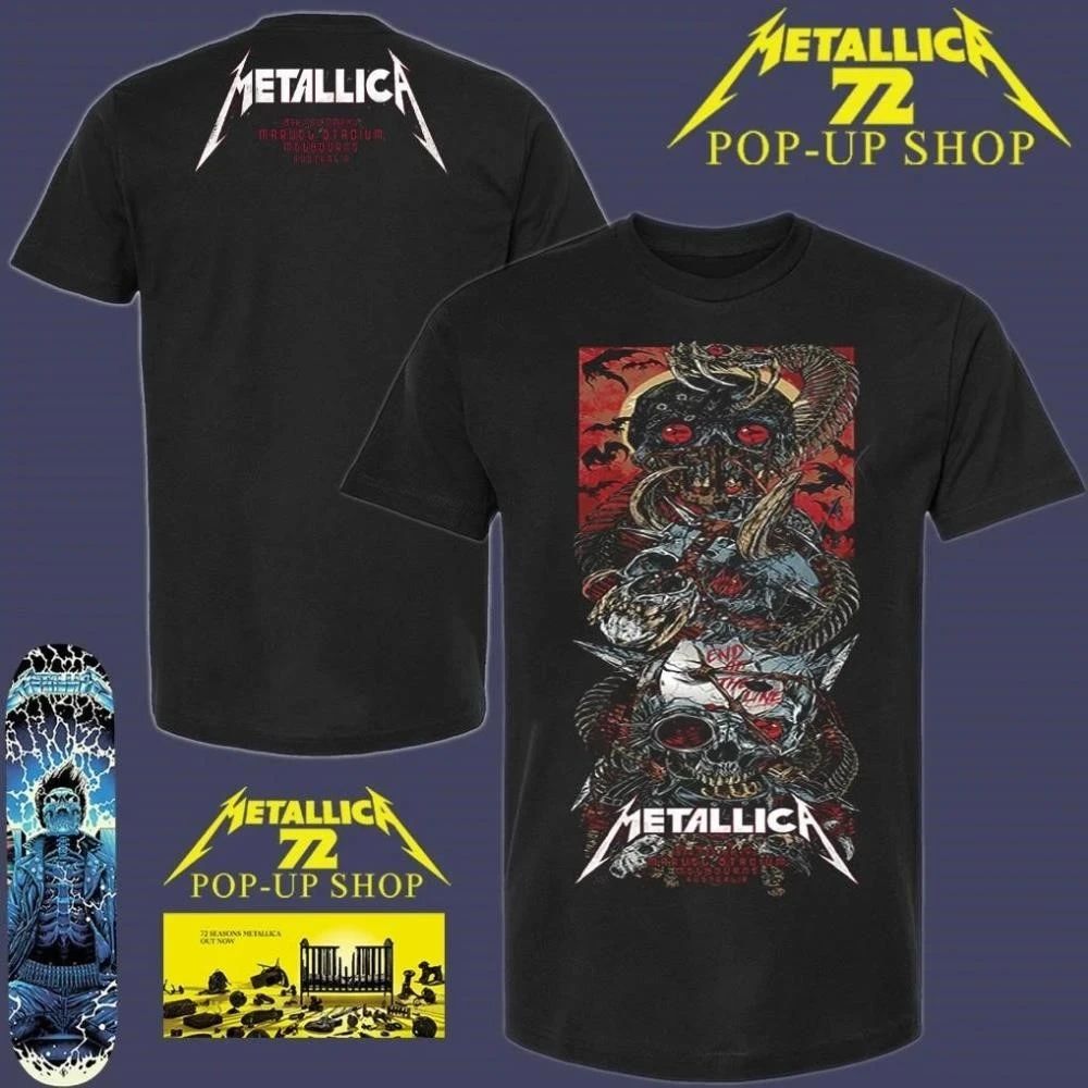 Metallica M72 Melbourne Australia Poster Art By Rhys Cooper At Marvel Stadium On November 8 2025 Two Sided T-Shirt