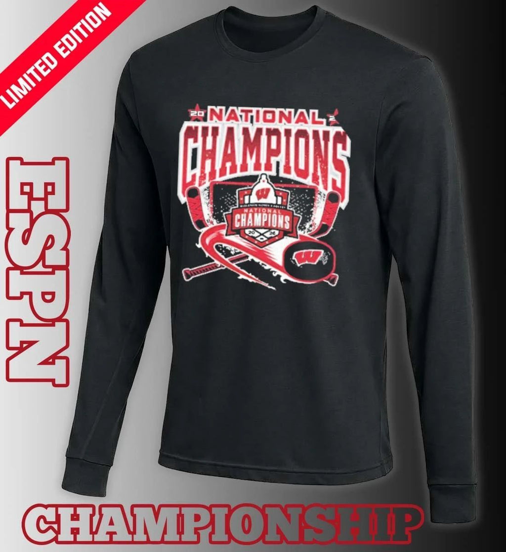 Back-to-back Natty Champs Wisconsin Women’s Hockey Shirt