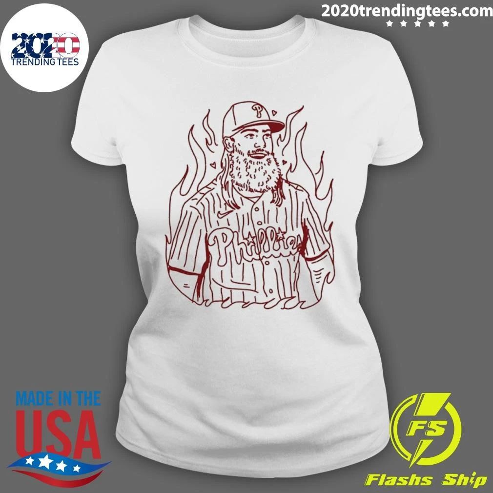 Philadelphia Phillies Brandon Marsh Sketch Flame Sh