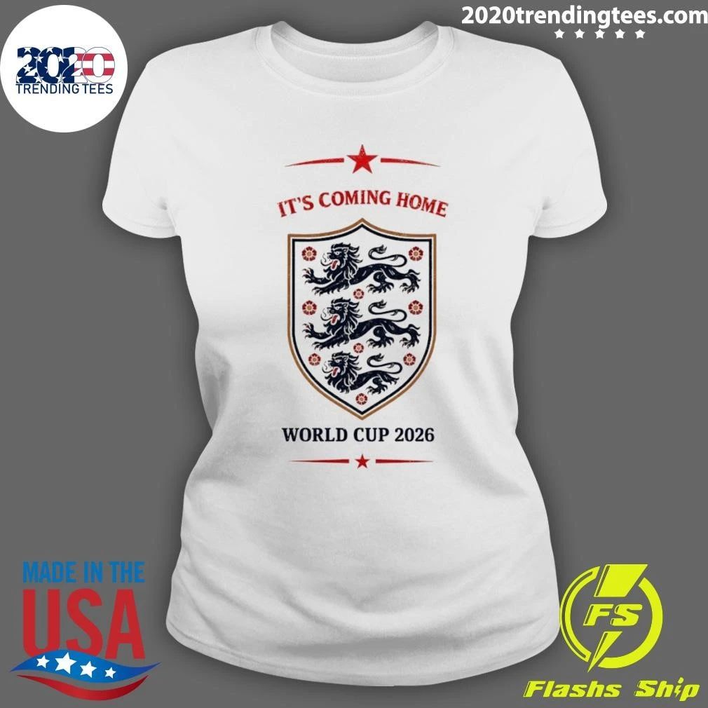 England Soccer Three Lions It’s Coming Home World Cup 2026 Shirt