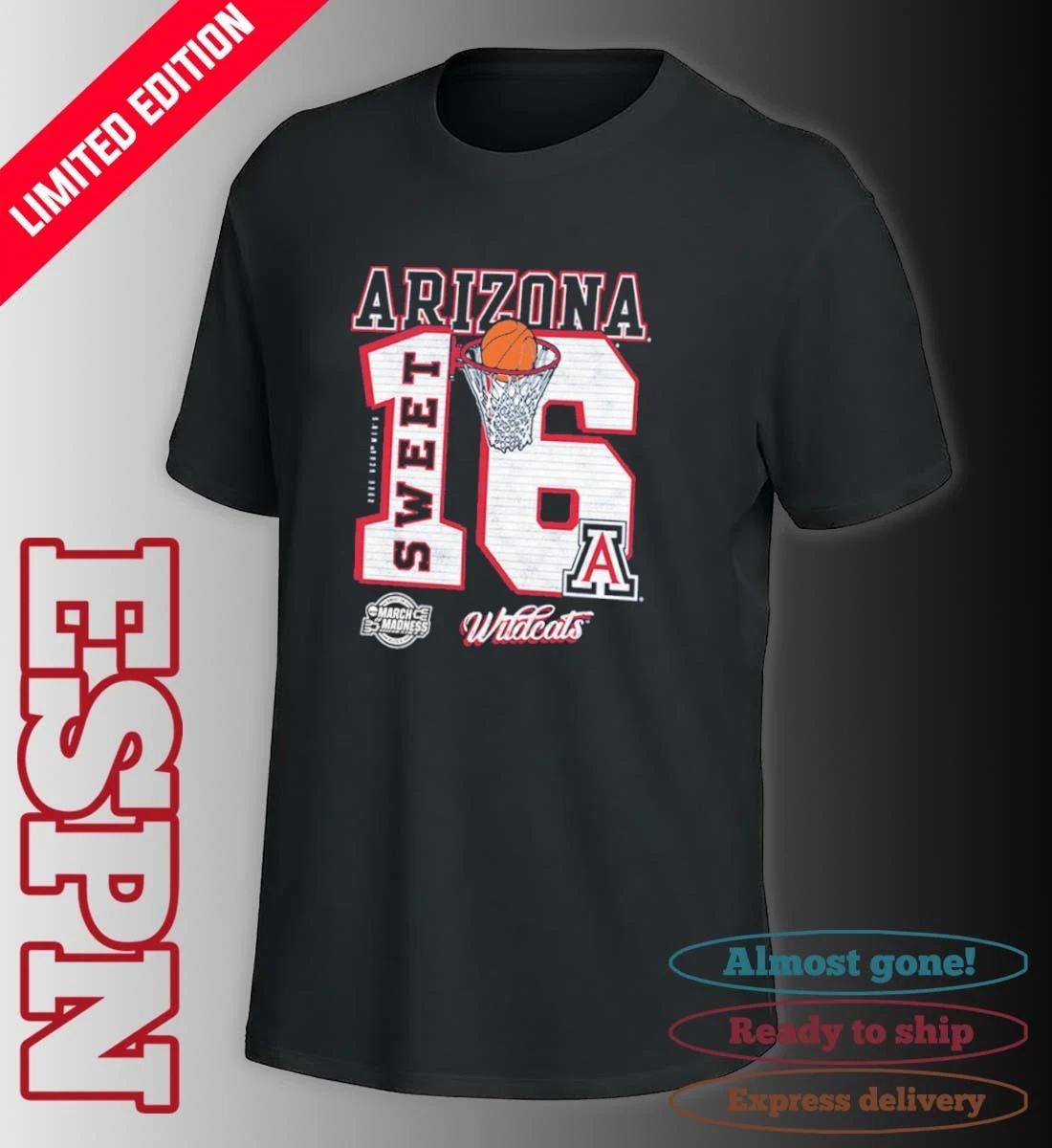 Arizona Wildcats 2026 NCAA March Madness Sweet 16 Bound Shirt