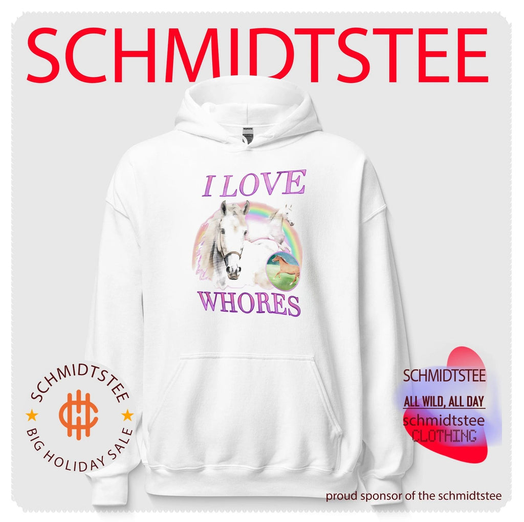 I love whores horse rainbow graphic shirt