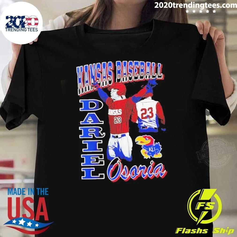 Dariel Osoria Kansas Jayhawks Baseball Player Graphic Shirt