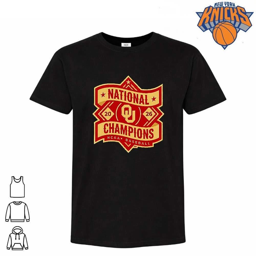 Oklahoma Sooners Baseball Mlb National Champions 2026 Ncaa Logo Shirt
