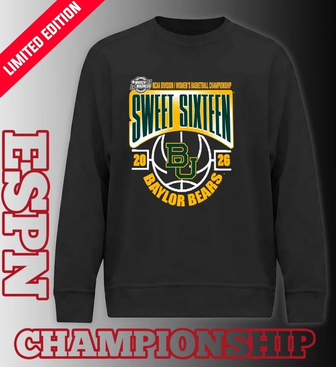 Baylor Bears Sweet 16 NCAA DI Women’s Basketball Tournament March Madness 2026 T-Shirt