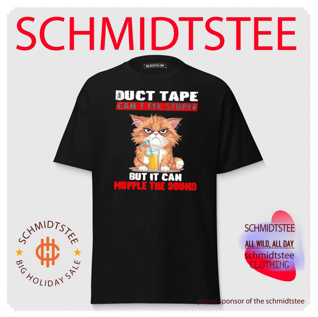 Duct tape can’t fix stupid but it can muffle the sound cartoon cat shirt