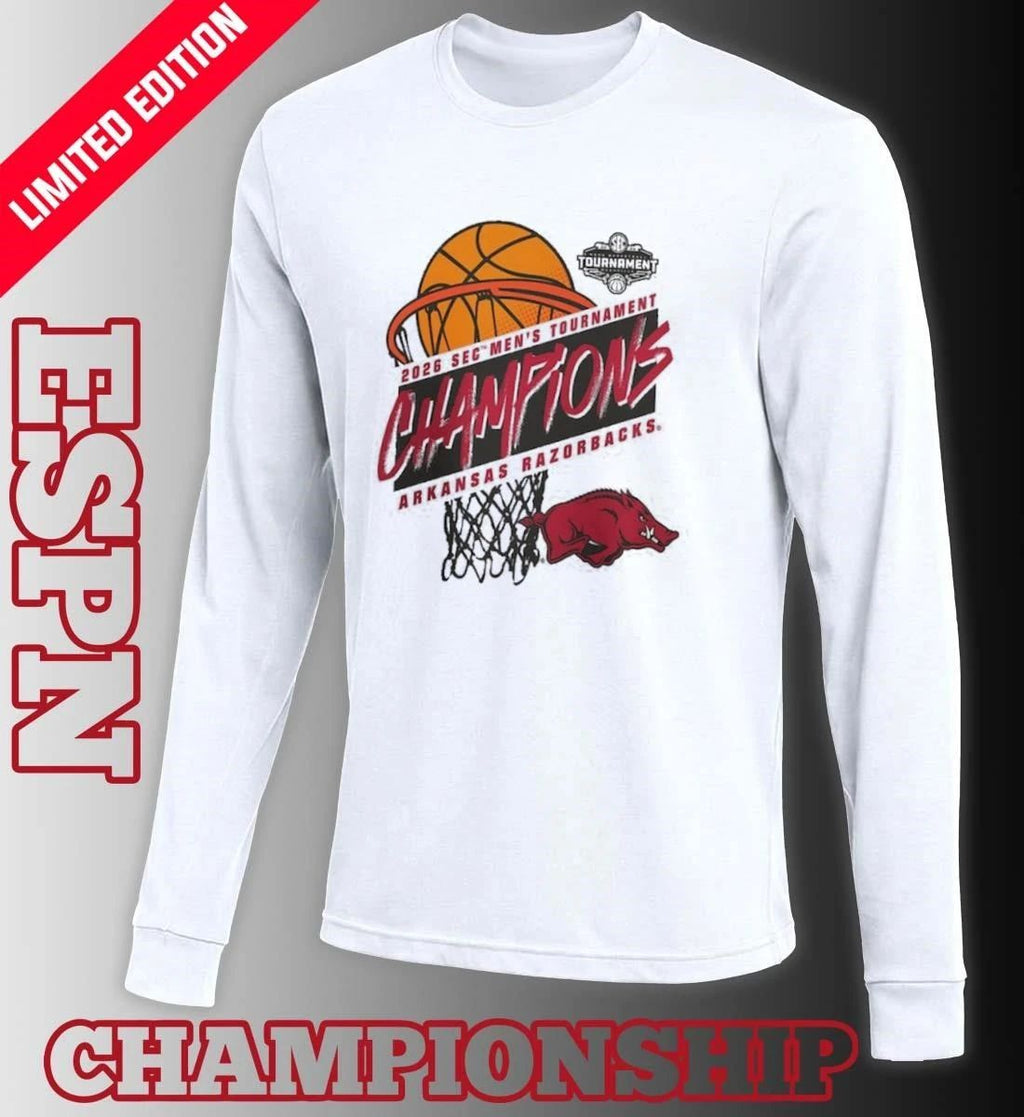 Arkansas Razorbacks 2026 SEC Men’s Basketball Tournament Champions Official T-Shirt