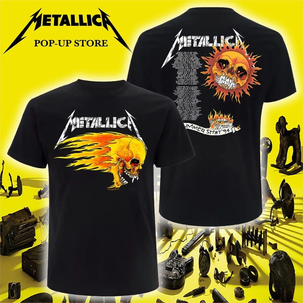 Metallica Pop-Up Store M72 World Tour 2026 Flaming Skull Tour 94 T-Shirt