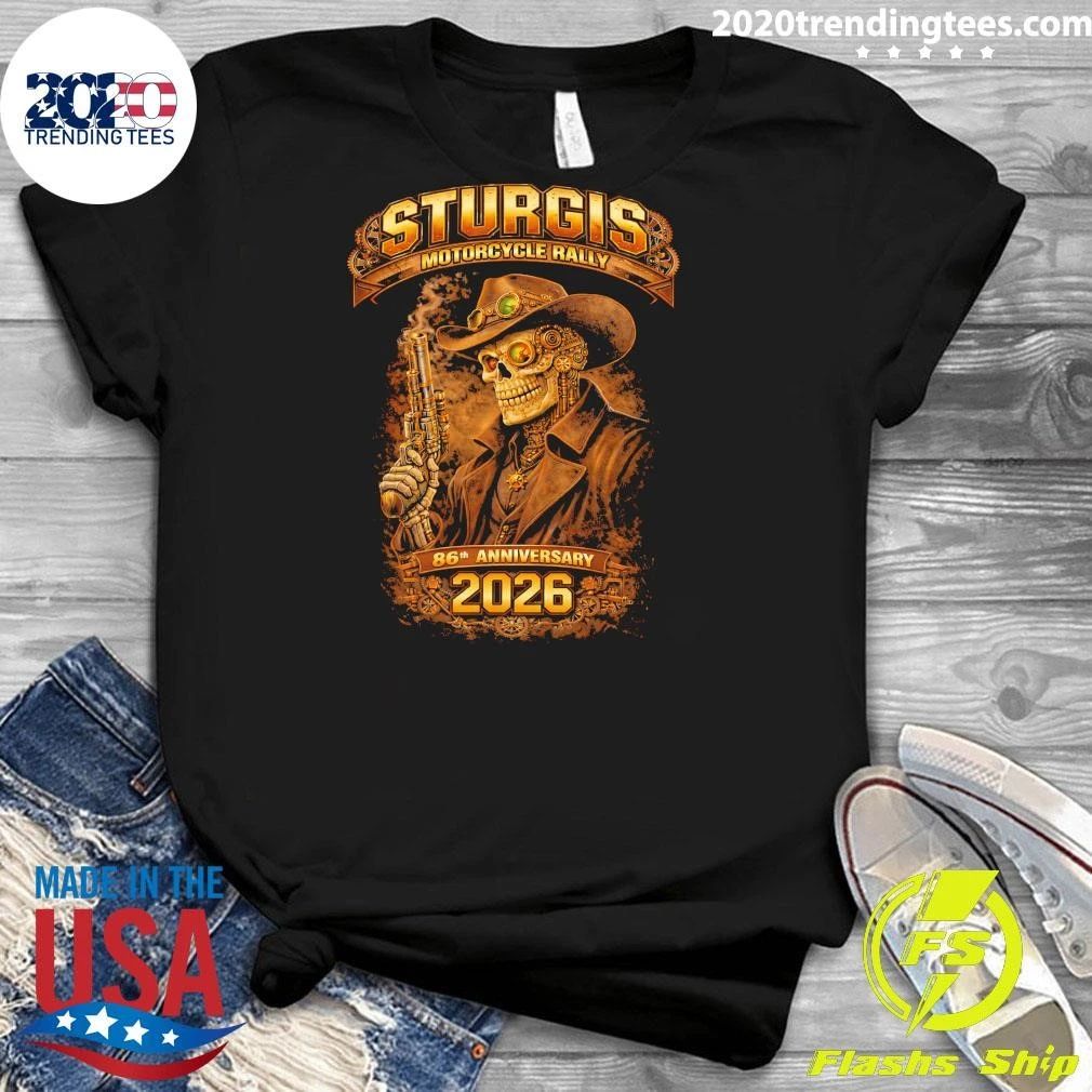2026 Sturgis Motorcycle Steampunk Cowboy 86th Anniversary Shirt