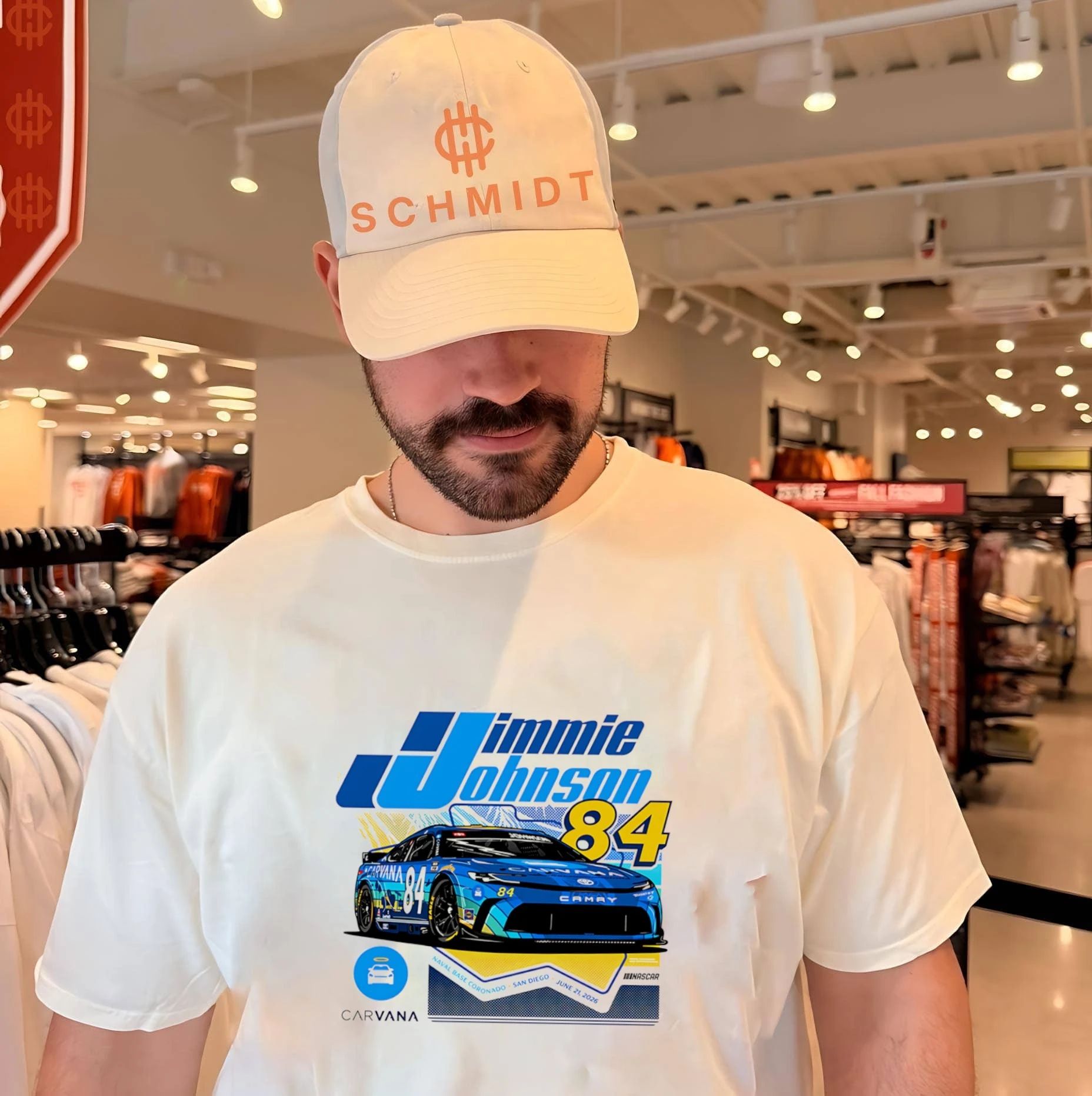Jimmie Johnson Legacy Motor Club 84 Carvana San Diego NASCAR shirt
