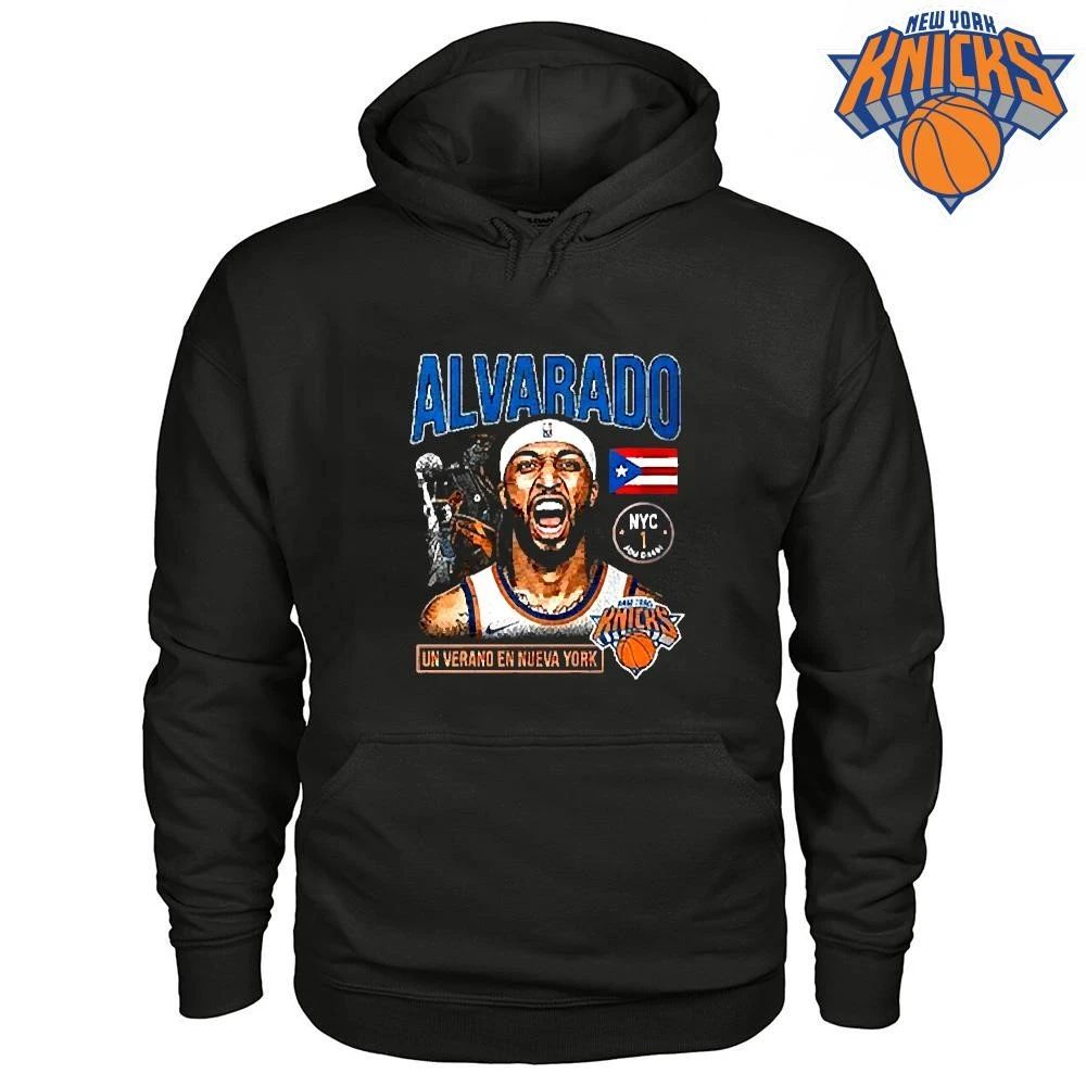 Jose Alvarado Un Verano En Nueva York Knicks Puerto Rico Flag Shirt