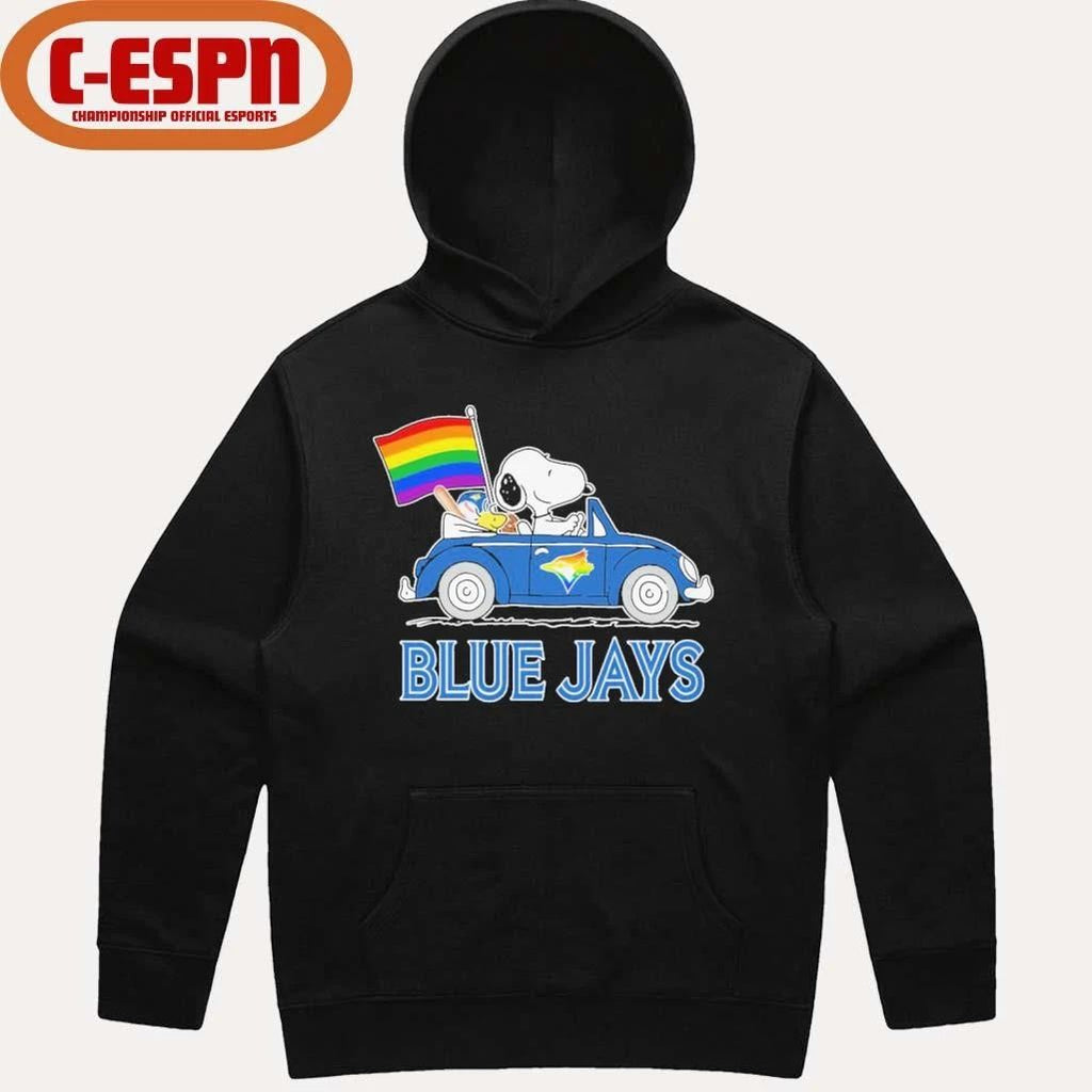 The Peanuts Driving Car X Toronto Blue Jays Pride Month Shirt