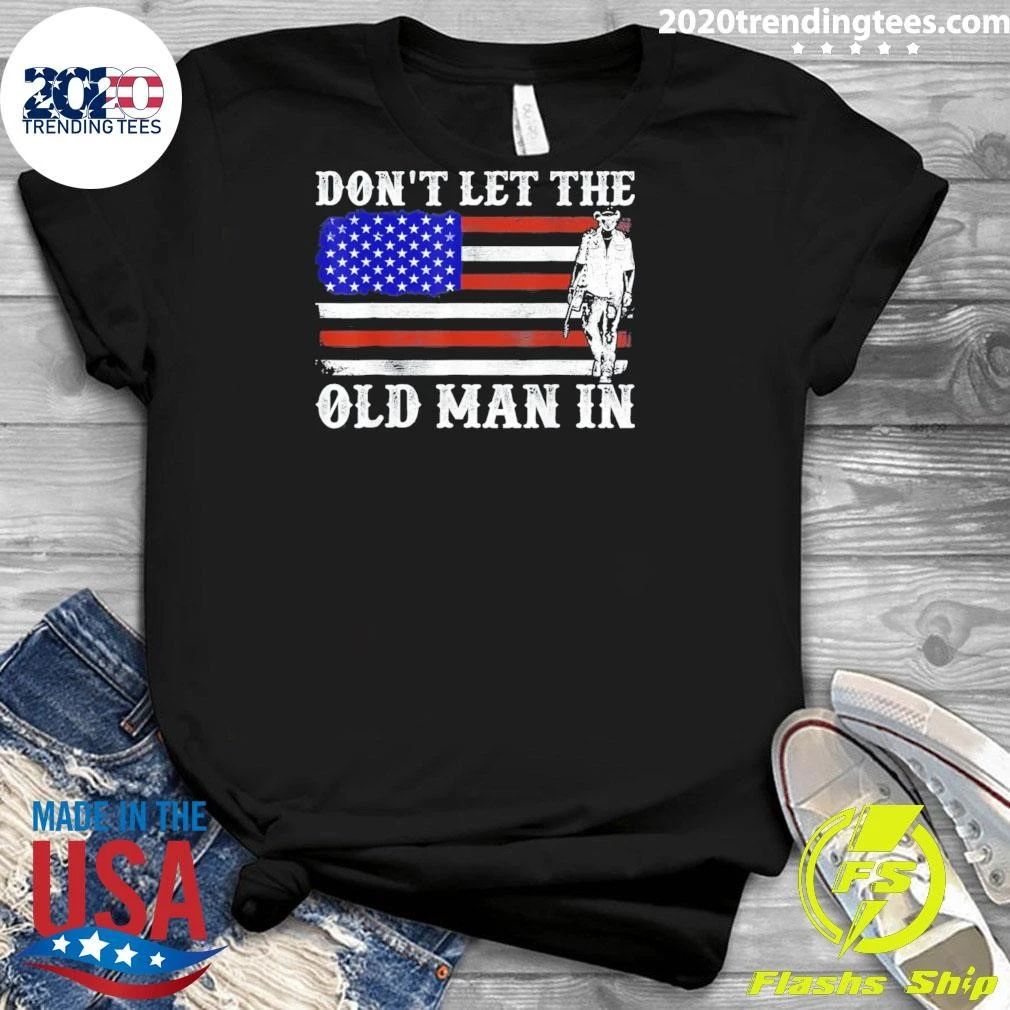 Don’t Let The Old Man In American Flag Cowboy Vintage Tee Shirt