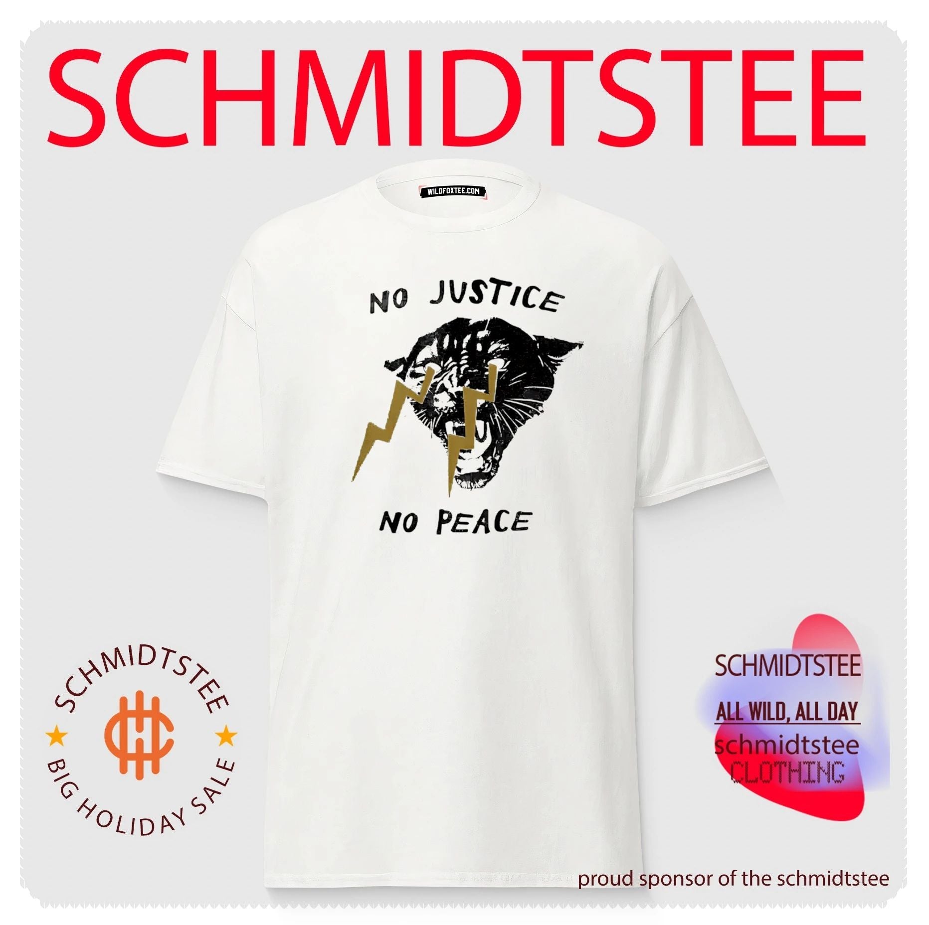 No Justice No Peace Panther Lightning Bolt shirt