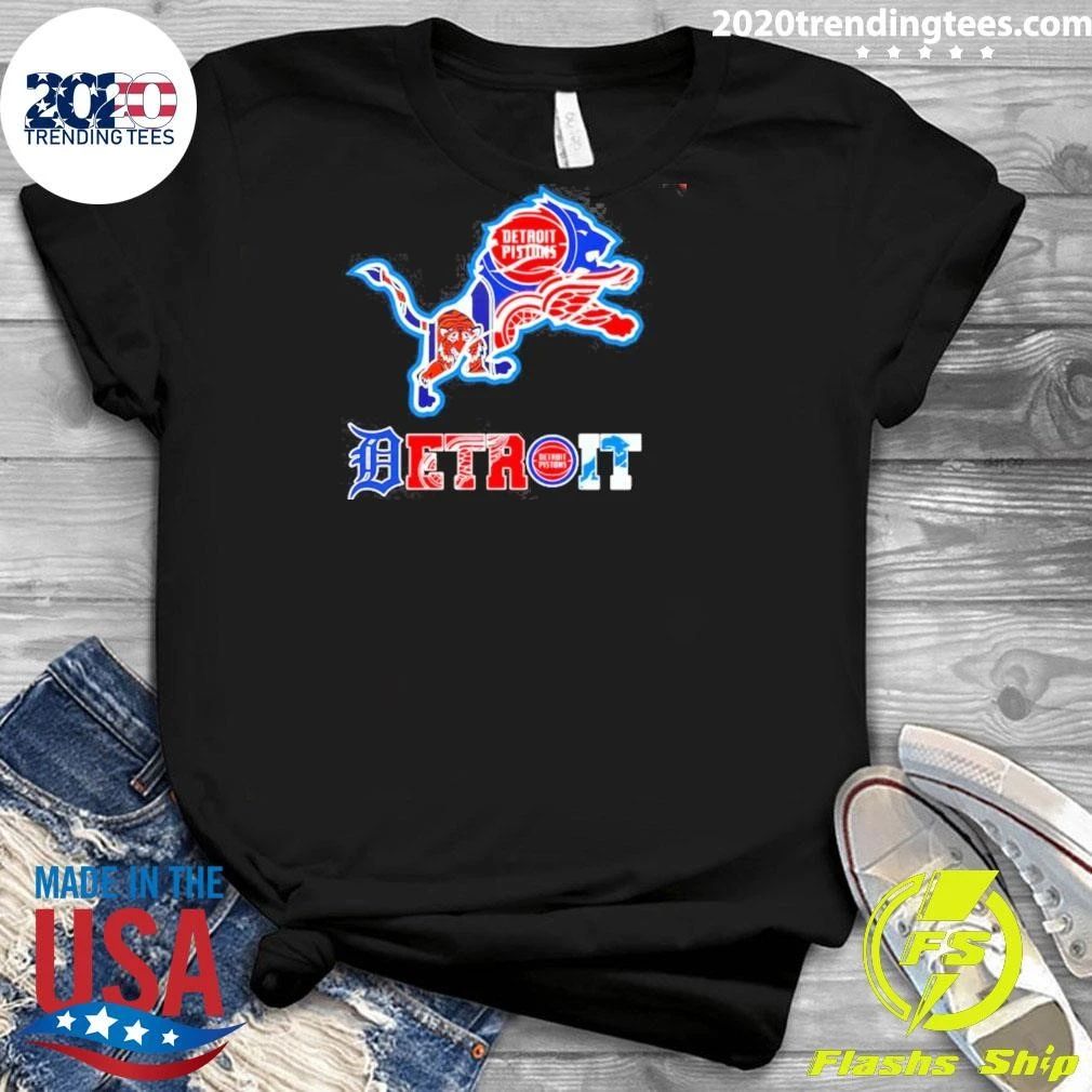 Detroit Pistons Tigers Red Wings Lions Logo Shirt