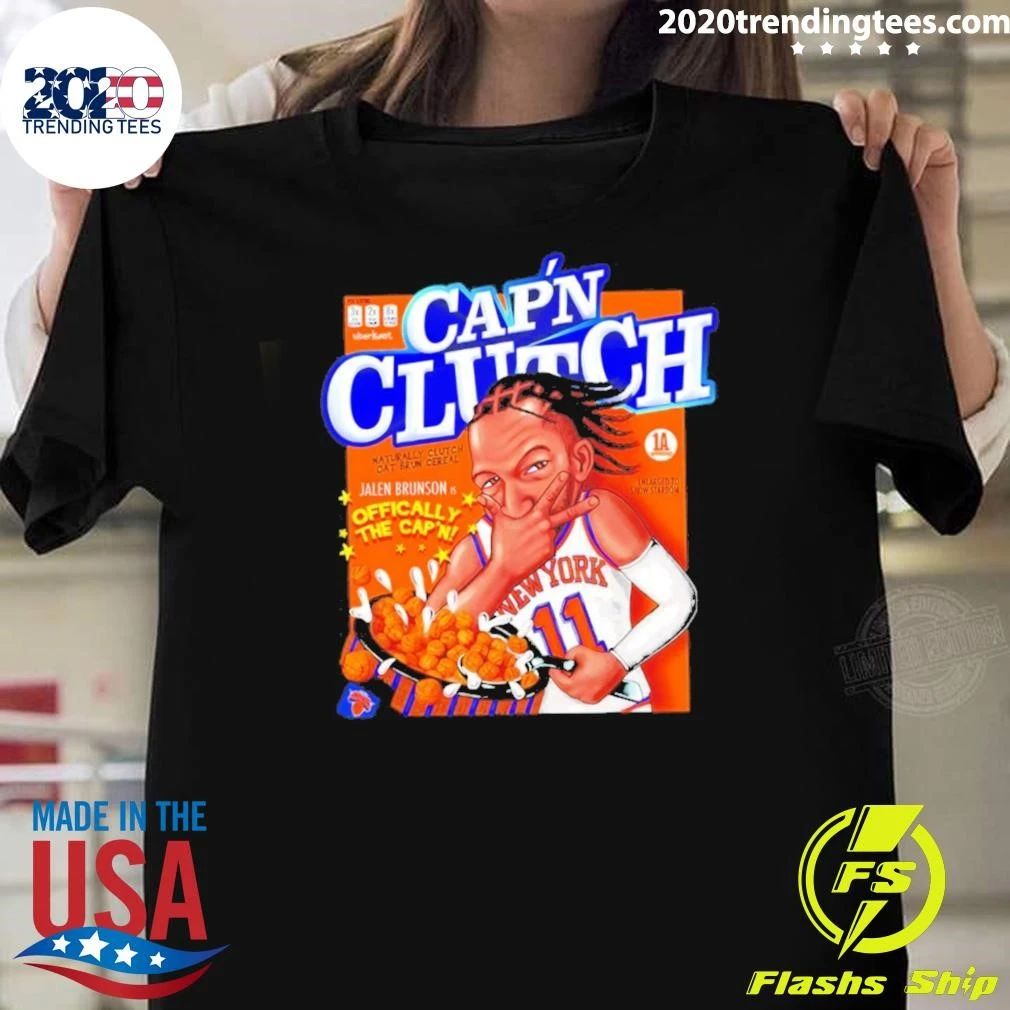Cap’n Clutch Jalen Brunson Offically The Cap’n Comic Shirt