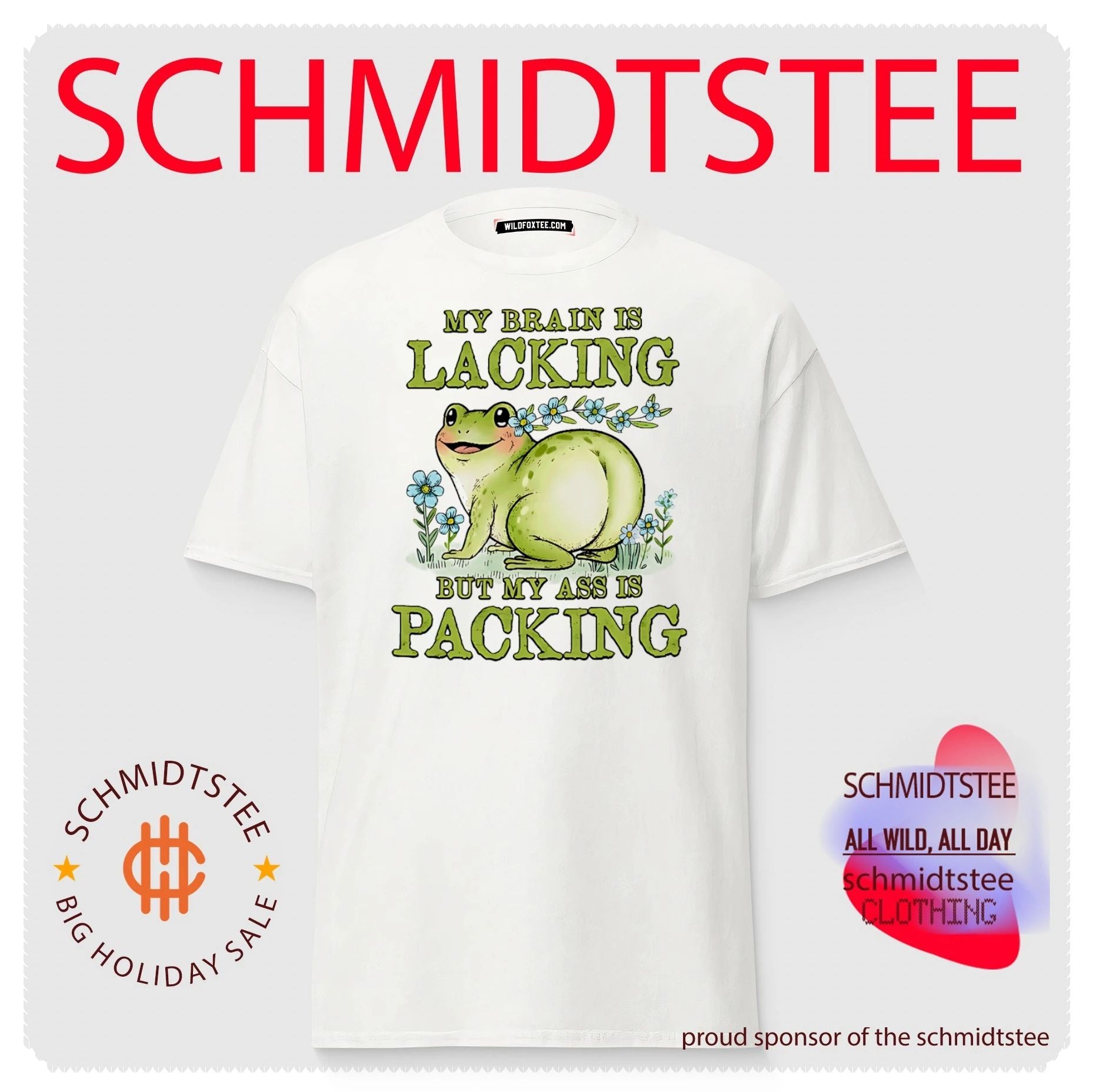 My brain is lacking but my ass is packing cartoon frog shirt