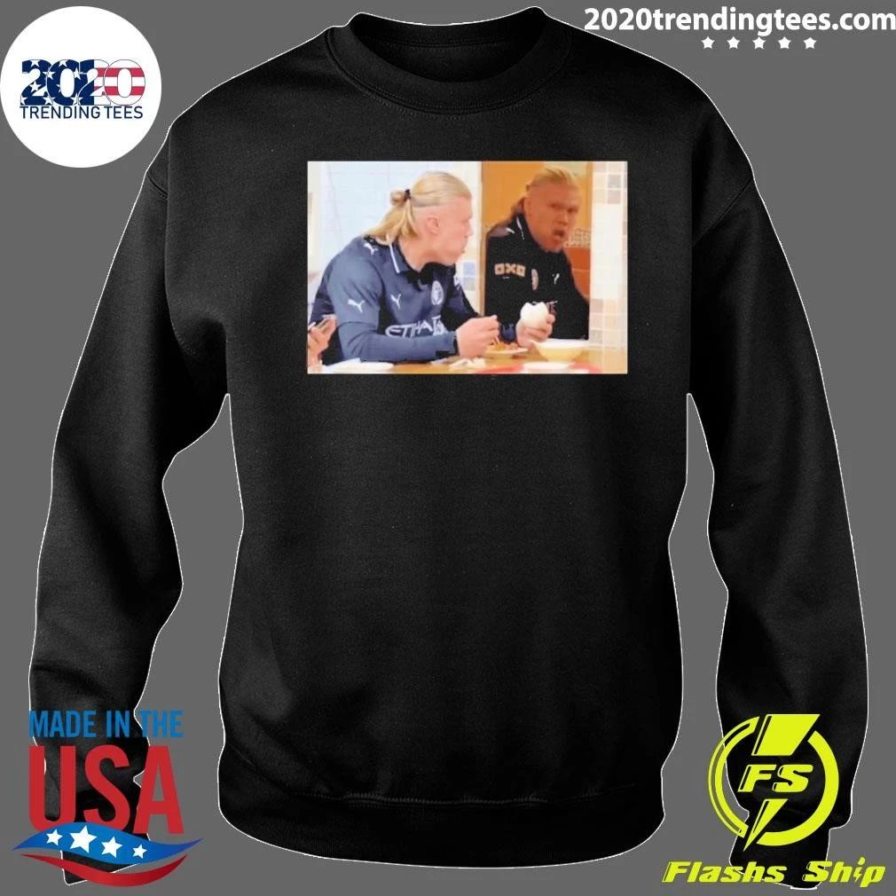 Happy Birthday Erling Haaland Don’t Get Scared In The Mirror When You’re Eating You’re Birthday Cake Shirt