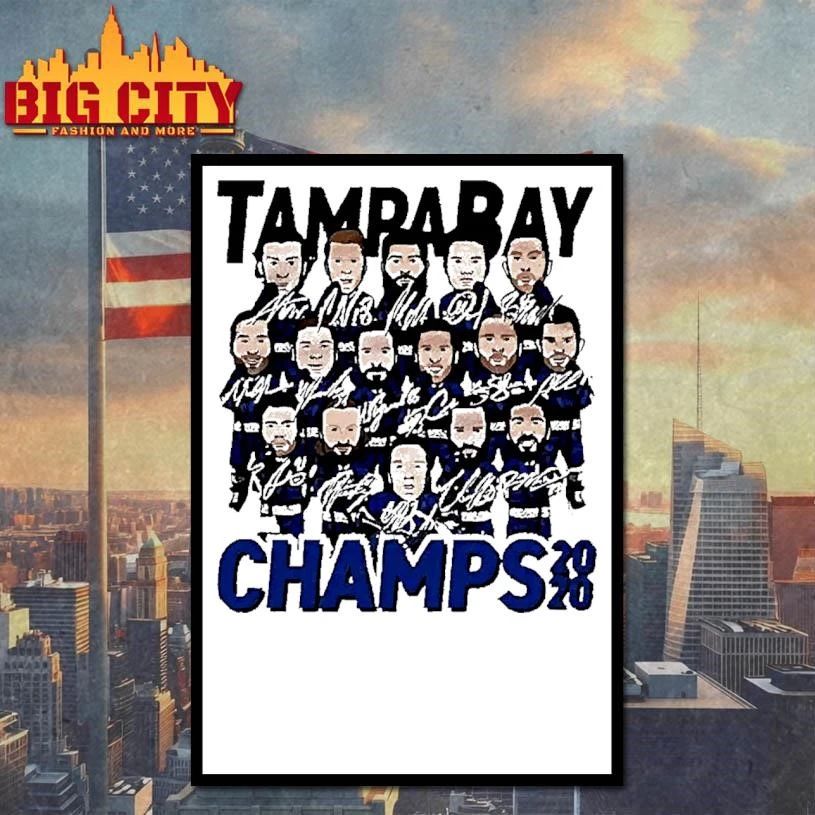 Tampa Bay Champs 2020 Illustration Hockey Team White Shirt